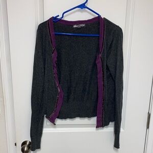 Gray and Purple Women's Sweater